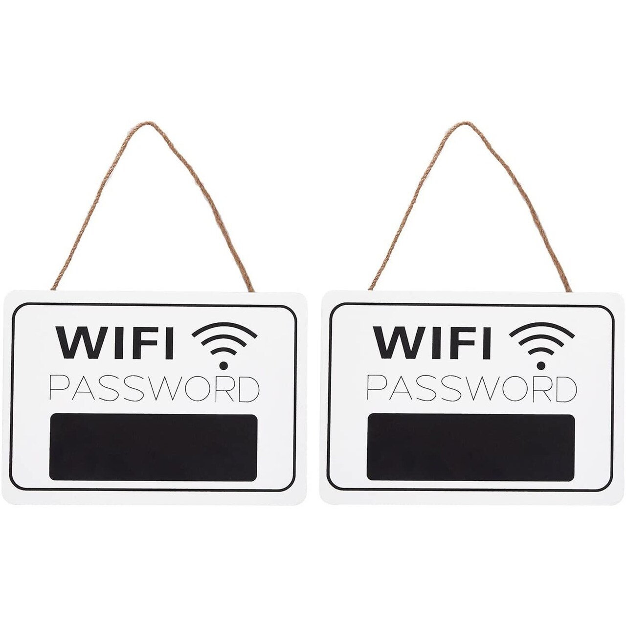 Juvale 2 Pack WiFi Password Sign with Small Chalkboard, Wooden Hanging Board for Home and Business, 7.9x5.6
